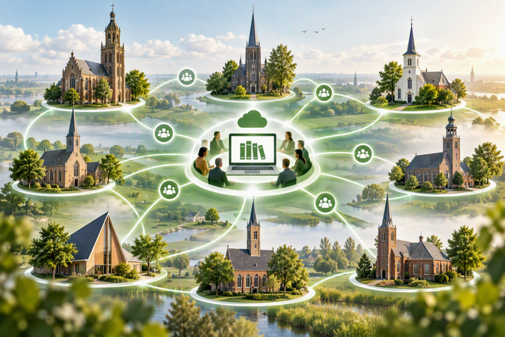 Kerken in het landschap verbonden met een gezamenlijk digitaal archief